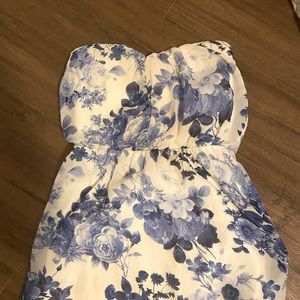 Floral strapless dress